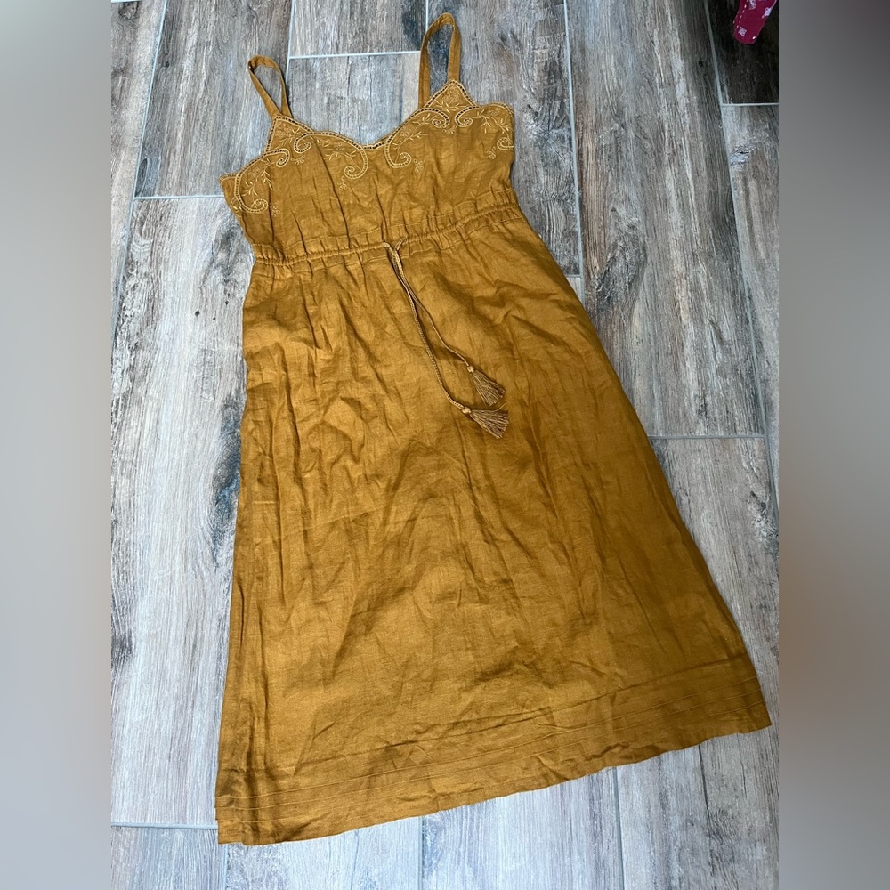 Jcrew linen embroidered dress